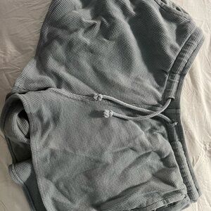 Cozy Gray Waffle Knit Shorts